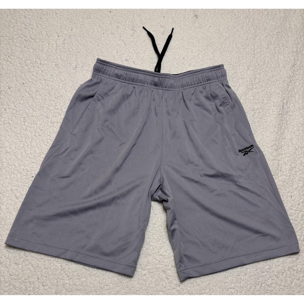 Reebok Men Shorts Size M Athletic Gray 100% Polyester Solid Mesh Regular